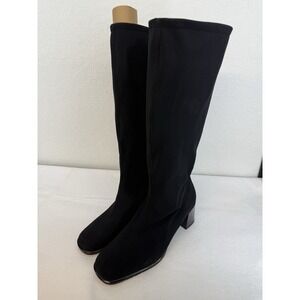 Vintage Peter Kaiser Style 5008 Black Stretch Knee-High Boots Women's US 10.5